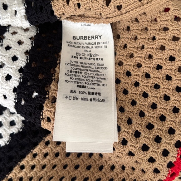 Burberry Tan  with Black, White, and Red Stripes - Picture 9 of 12